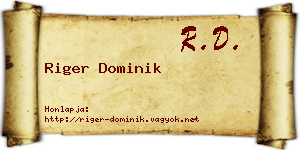 Riger Dominik névjegykártya